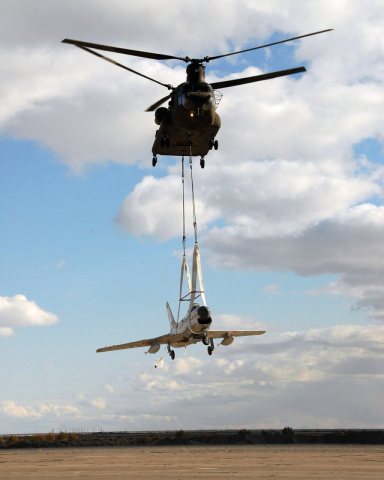 CH-47 lifting F-86L at Wendover Utah 2008
