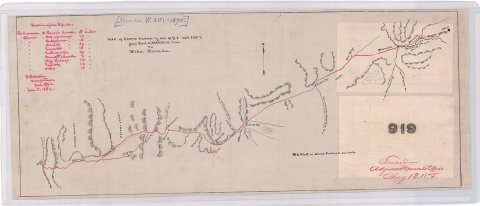 Map of Route taken by Companies G and I of the 14th Infantry from Fort Cameron, Utah to