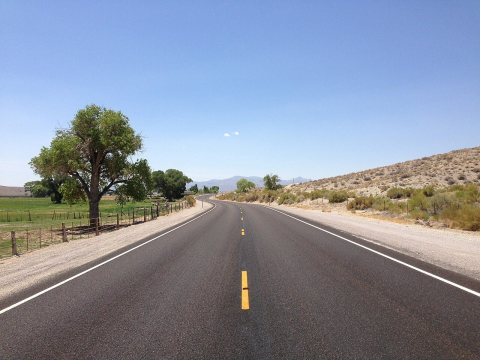 2014-07-18 11 50 41 View south along Nevada State Route 318 about 4.9 miles north of U.S. Route 93 in