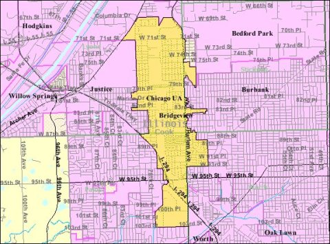 Bridgeview IL 2009 reference map