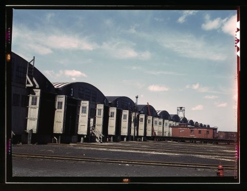 Tracks leading into the freight house at Proviso yard. This is said to be the largest covered freight house in the worl…