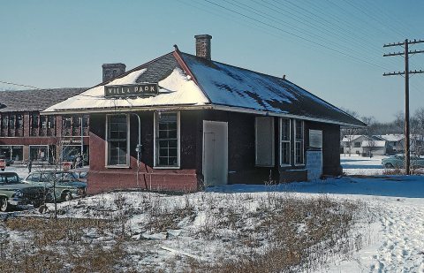 The former CGW depot in Villa Park, IL is now used by the village of Villa Park as a warming house for their ice skatin…
