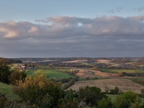 View of the Illinois prairie from an overlook near Galena