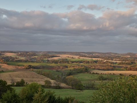 View of the Illinois prairie from an overlook near Galena