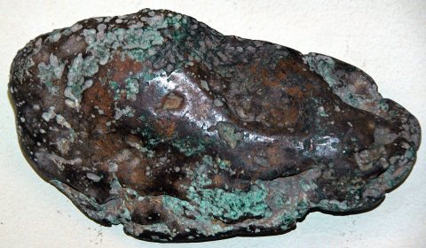 Copper glacial boulder (Mesoproterozoic, 1.05-1.06 Ga; Pleistocene glacial deposit at Oglesby, Illinois, USA) 1