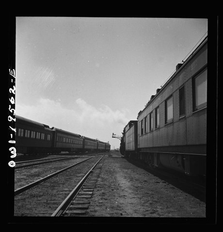 Untitled photo, possibly related to: Chillicothe, Illinois. Changing crews and cabooses of a westbound freight train al…