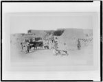 The Pueblo of Jemez - Indians with oxcart & plow