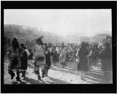 Jemez Pueblo Indians in a ceremonial dance