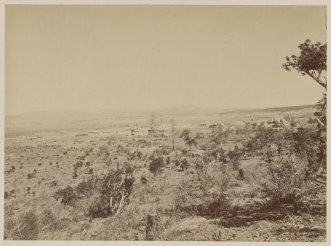 Distant view of Fort Wingate, New Mexico, 1873