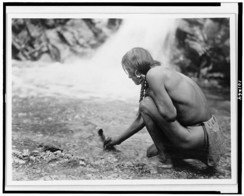 An offering at the waterfall--Nambe
