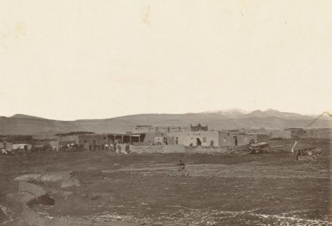 Mexican town of Cubero, New Mexico, Western Outpost on 35th Parallel, 935 miles west of Missouri River. (Boston Public …