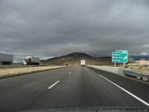 Exit 104 to Cubero, Budville, and Seama, New Mexico, I-40 Westbound