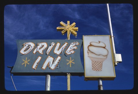 Drive In ice cream sign, Route 124