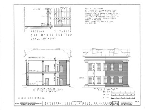 HABS ALA,42-ATH,1- (sheet 4 of 10) - Athens College, Founder's Hall, Beaty Street