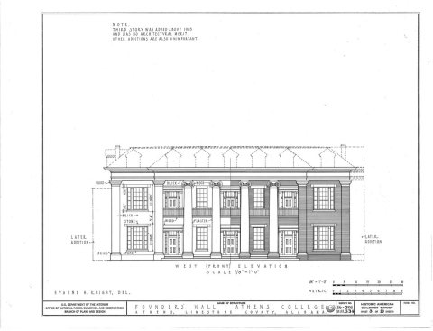 HABS ALA,42-ATH,1- (sheet 3 of 10) - Athens College, Founder's Hall, Beaty Street
