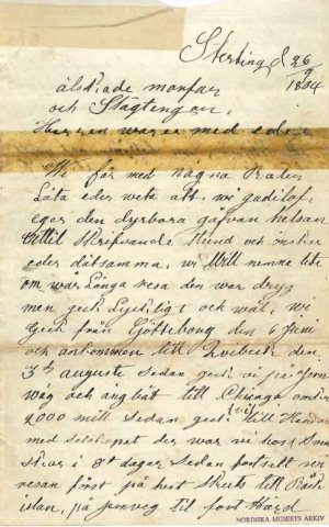Amerikabrev skickat från Sterling, USA den 26-9-1864