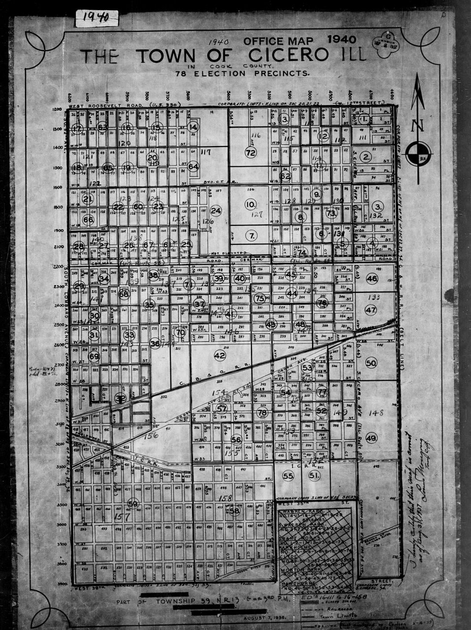 1940 Census Enumeration District Maps - Illinois - Cook County - Cicero - ED 16-111 - ED 16-158