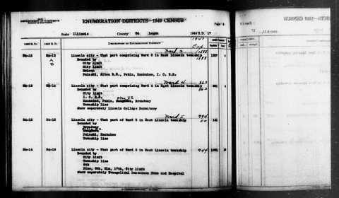 1940 Census Enumeration District Descriptions - Illinois - Logan County - ED 54-13A, ED 54-13B, ED 54-14, ED 54-15, ED …