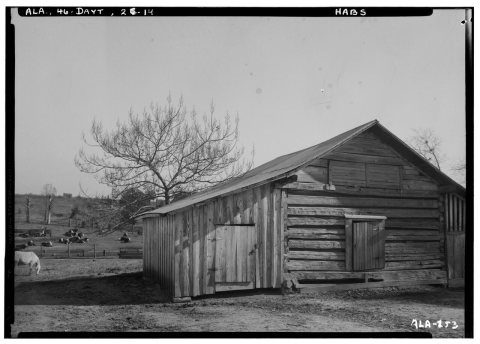 BARN (WEST, FRONT) - Magnolia Grove, State Highway 25, Dayton, Marengo County, AL HABS ALA,46-DAYT,2-14