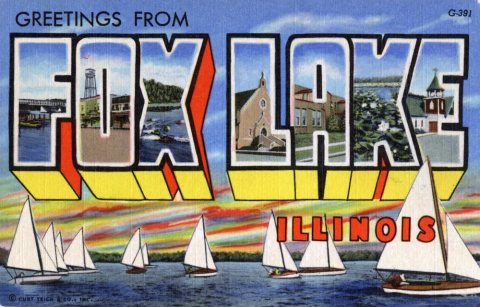 Greetings from Fox Lake, Illinois - Large Letter Postcard