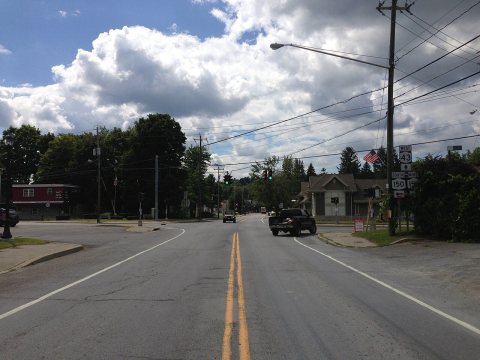 2014-08-28 13 36 57 View west along New York State Route 43 at New York State Route 150 in the West Sand Lake section o…