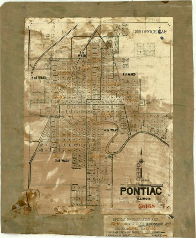 1950 Census Enumeration District Maps - Illinois (IL) - Livingston County - Pontiac - ED 53-42 to 52
