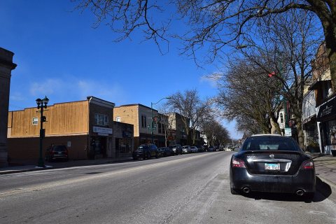 Antioch, IL business district on ILL 83