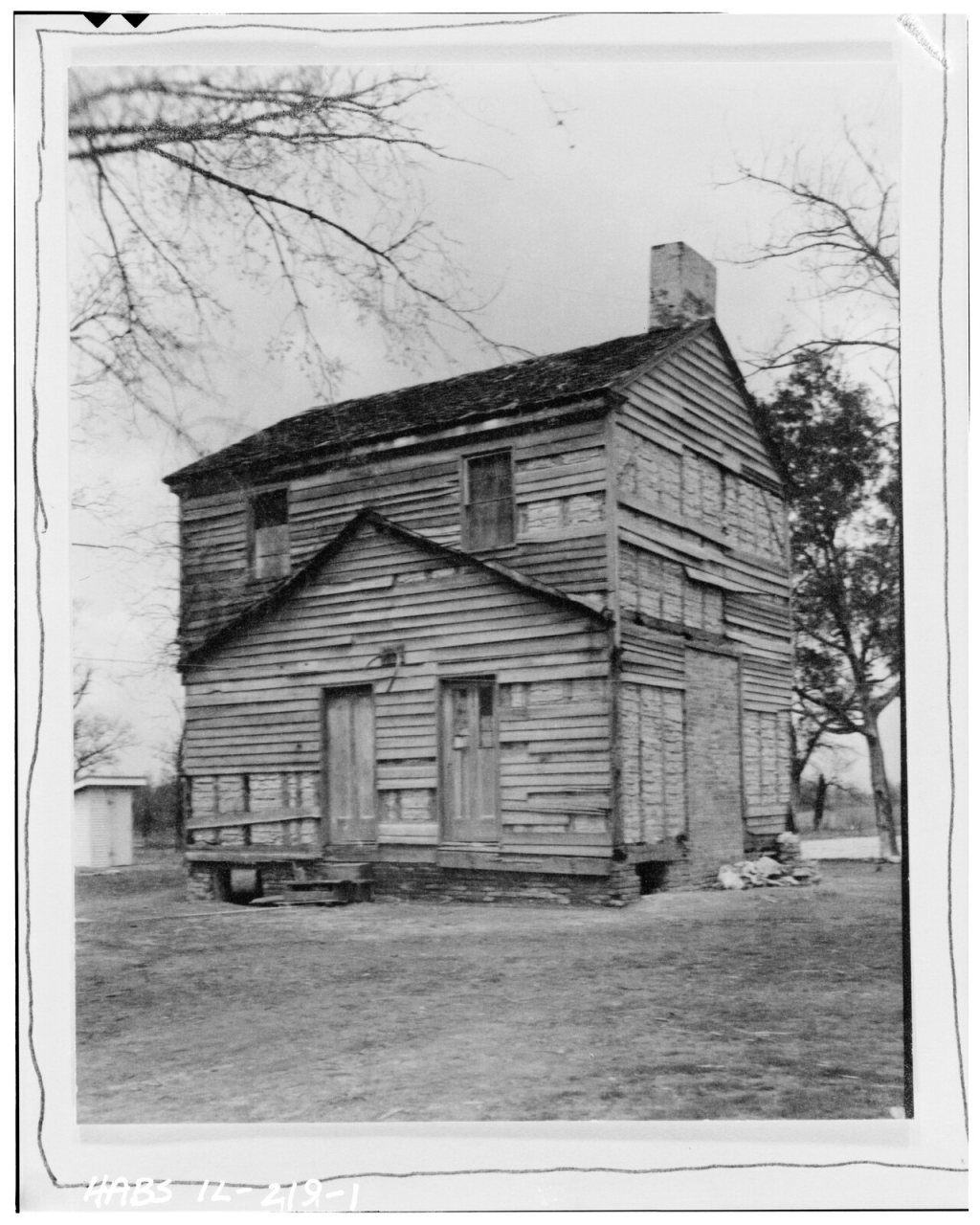 FRONT AND SIDE FACADES, WITH END CHIMNEY - Frame House
