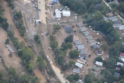 Buncombe County North Carolina - damage after Hurricane Helene floods
