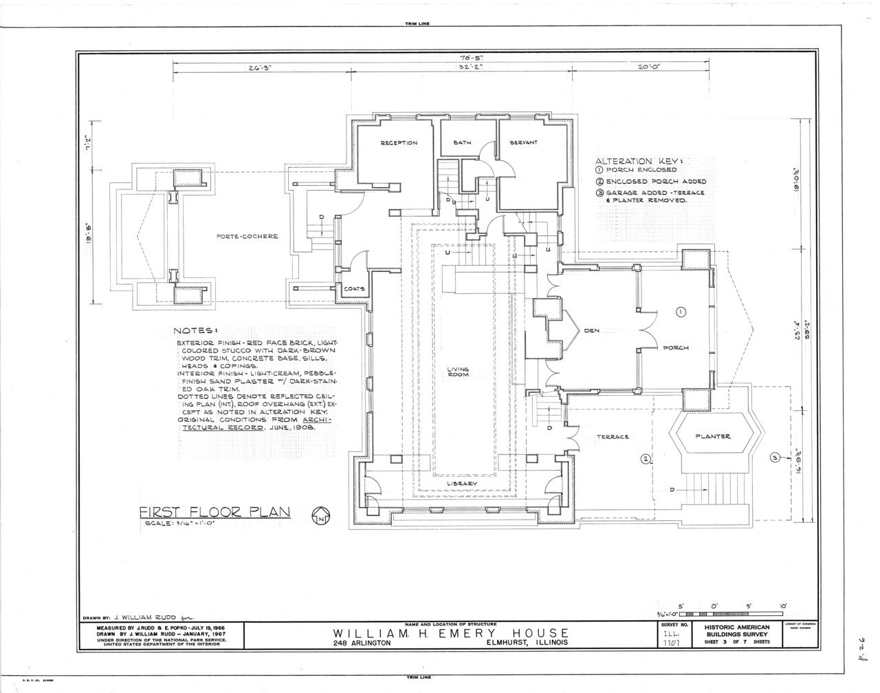 HABS ILL,22-ELM,1- (sheet 3 of 7) - Emery House, 218 Arlington Street