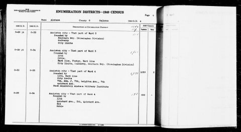 1940 Census Enumeration District Descriptions - Alabama - Calhoun County - ED 8-33, ED 8-34, ED 8-35, ED 8-36