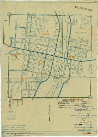 1950 Census Enumeration District Maps - Illinois (IL) - Kane County - Geneva - ED 45-160 to 165