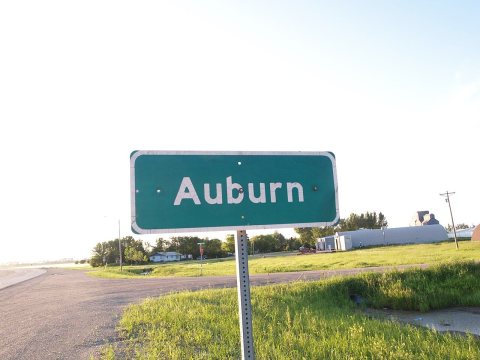Auburn, North Dakota sign