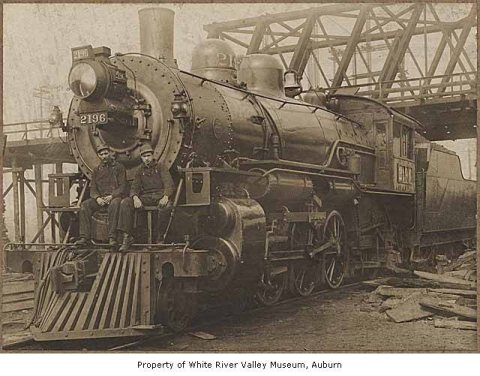 Northern Pacific Railway steam engine 2196 at Auburn, n.d