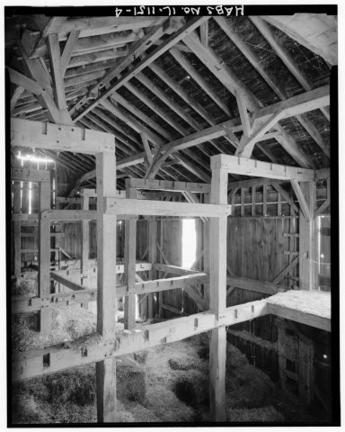 VIEW OF INTERIOR, UPPER LEVEL, LOOKING NORTHEAST - Rutherford Barn, East Hansel Road