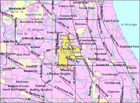 Buffalo Grove IL 2009 reference map