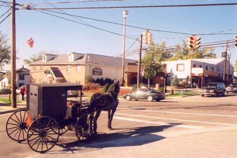 Amish Country Byway - Carriage at Stoplight