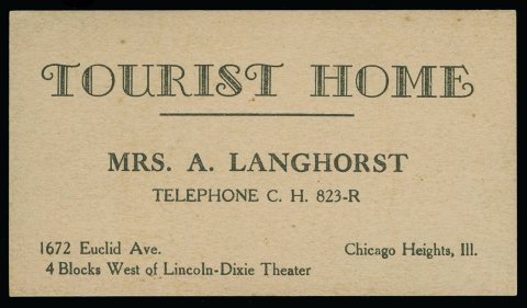 Tourist Home buisness card (NBY 5392)