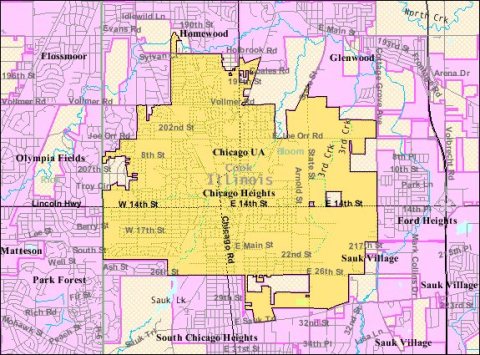Chicago Heights IL 2009 reference map
