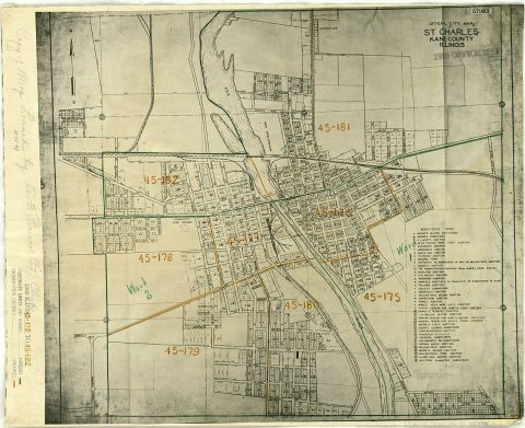 1950 Census Enumeration District Maps - Illinois (IL) - Kane County - St. Charles - ED 45-175 to 182