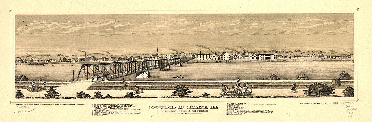 Panorama of Moline, Ill. as seen from the island of Rock Island, Ill
