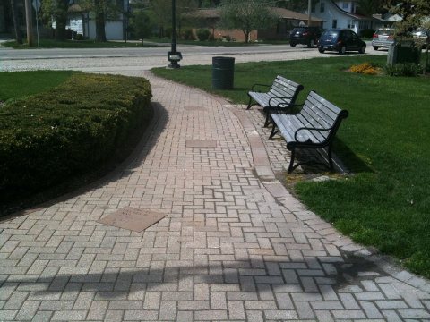 Benches on the right