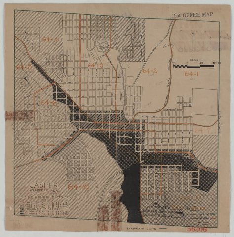 1950 Census Enumeration District Maps - Alabama - Walker County - Jasper - ED AL 64-1 to 10