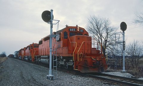 EJE 665 at West Chicago, IL on December 14, 1987