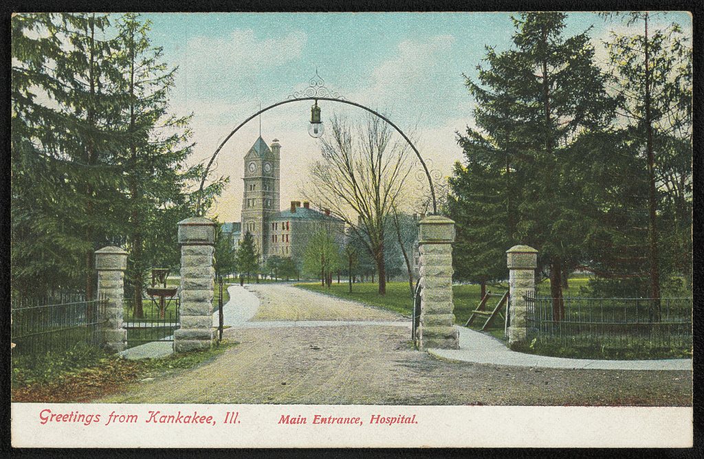Greetings from Kankakee, Ill., Main Entrance, Hospital