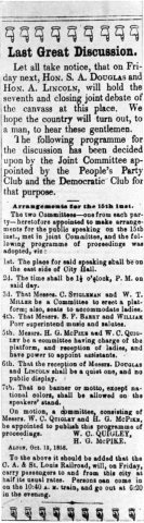 The Lincoln–Douglas debates of 1858 - CLIPPING FROM THE ALTON DAILY WHIG