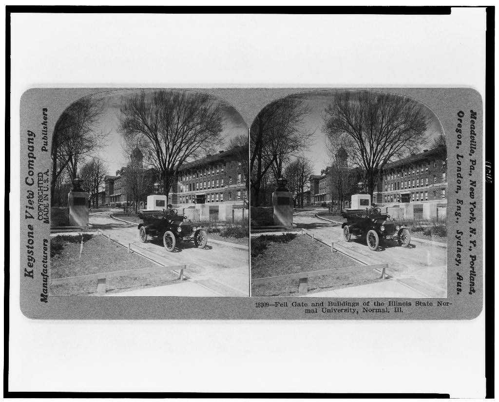 Fell Gate and buildings of the Illinois State Normal University