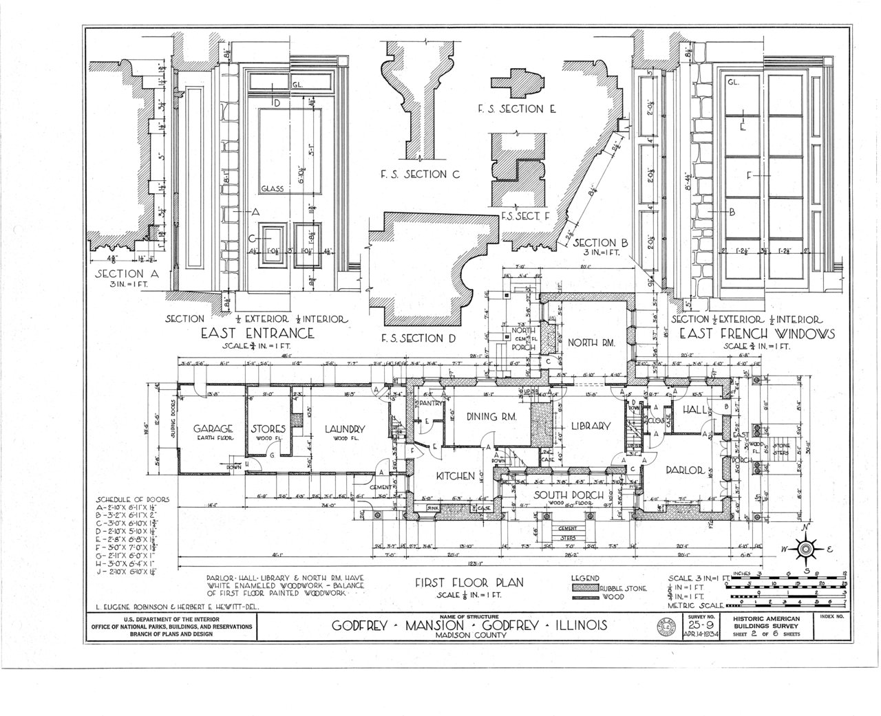 HABS ILL,60 -GODF,1- (sheet 2 of 6) - Godfrey Homestead, Delhi Road