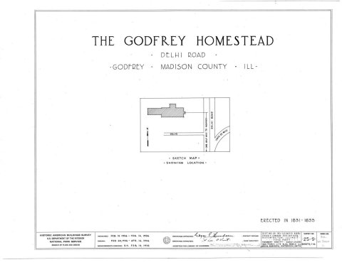 HABS ILL,60 -GODF,1- (sheet 0 of 6) - Godfrey Homestead, Delhi Road