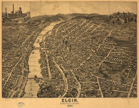 Elgin, Kane Co., Illinois 1880